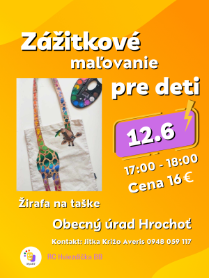 plagát zážitkové maľovanie pre deti